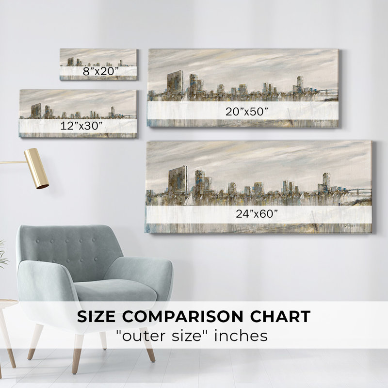 Toile d'horizon sur toile, H 20 po x l 50 po x P 1,5 po