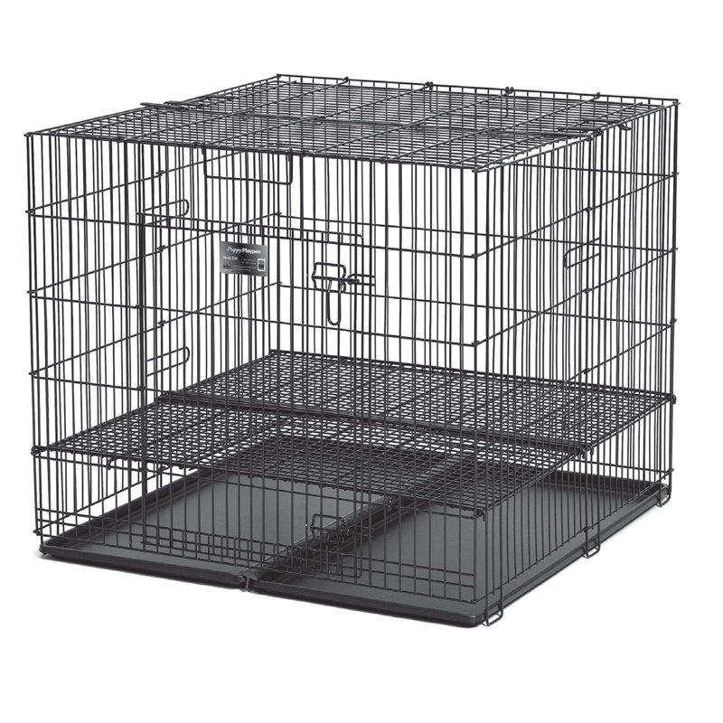 Chenil en plastique pour chiot, Moyen (H 30 po x l 36 po x P 36 po), Grille d'étage de 1/2 po