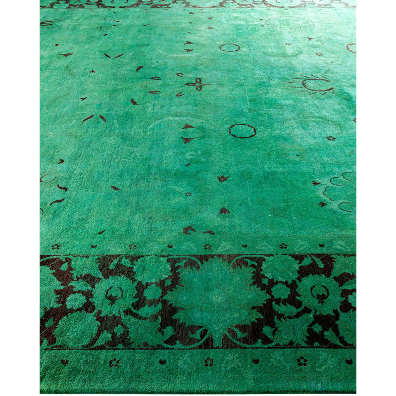 Overyed One-of-a-Kind Rectangle 9'4" X 12' Hand Knotted Area Rug
