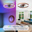 Ventilateur de plafond encastré brun 20 po avec lumière, profil bas, application et télécommande, moteur à courant continu silencieux à 6 vitesses, DEL à intensité variable pour la chambre à coucher (éclairage haut et bas}-290089830-295176450-295176451