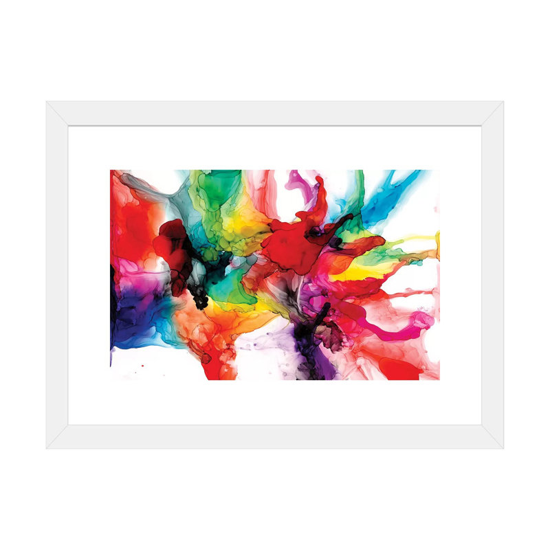 « Jeweltone Prism II » par Jennifer Goldberger-impression, H 16 po x l 24 po x P 1 po, Papier encadré blanc