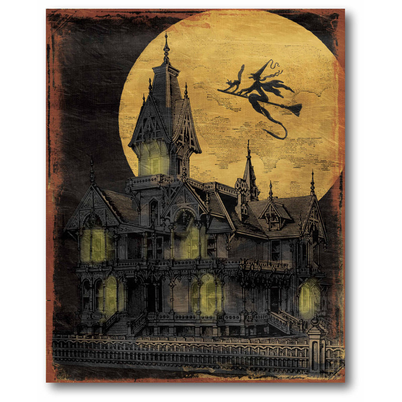 « golden moon hanté house », impression sur toile