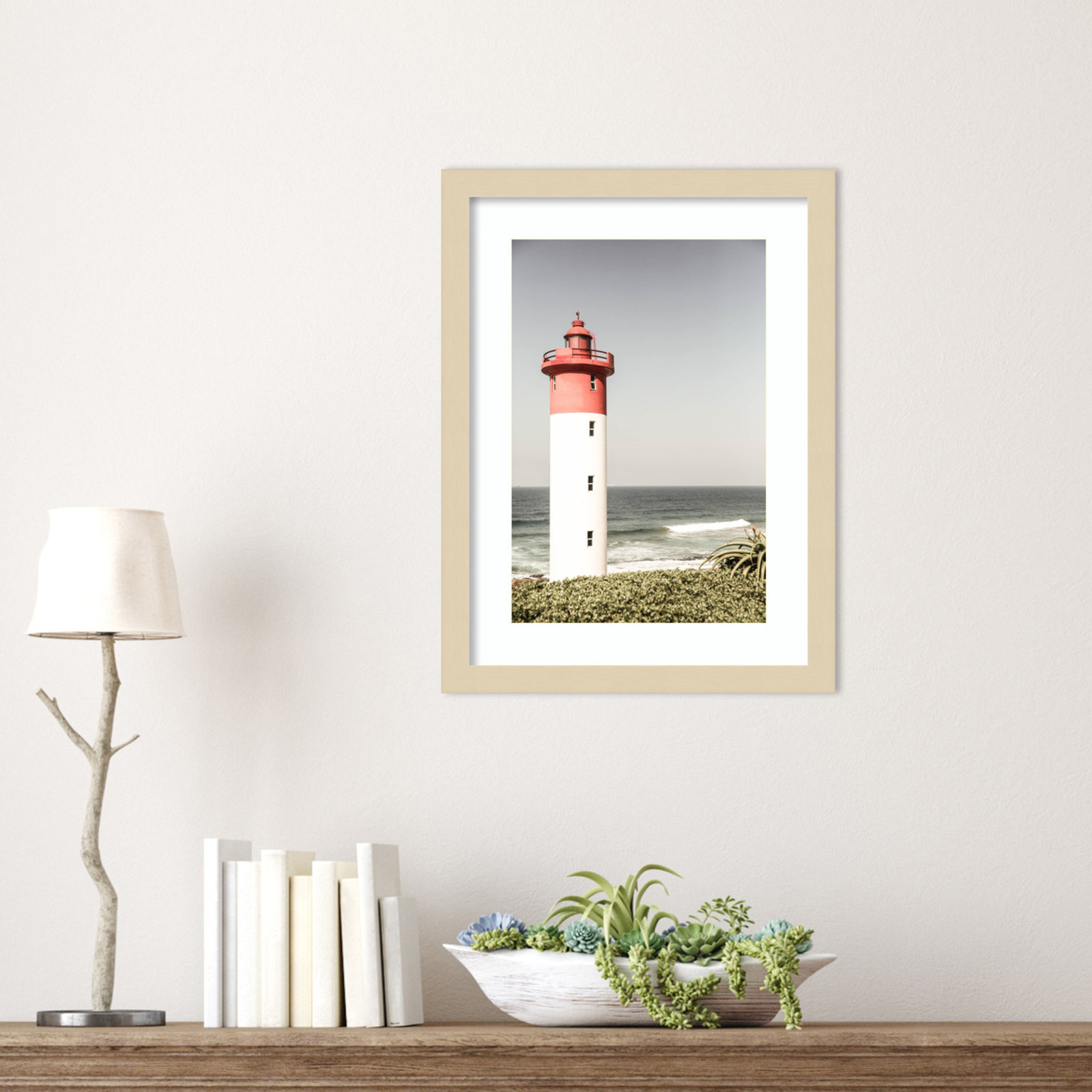 Daisey "Oyster Box Lighthouse" Print, Brown, 17" H x 13" W