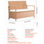 Banc de rangement d'extérieur Pe 70gal