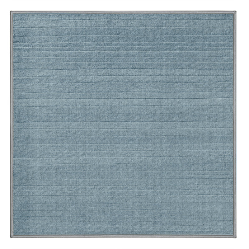 Machine Washable Solid Gray Area Rug, Square 4'