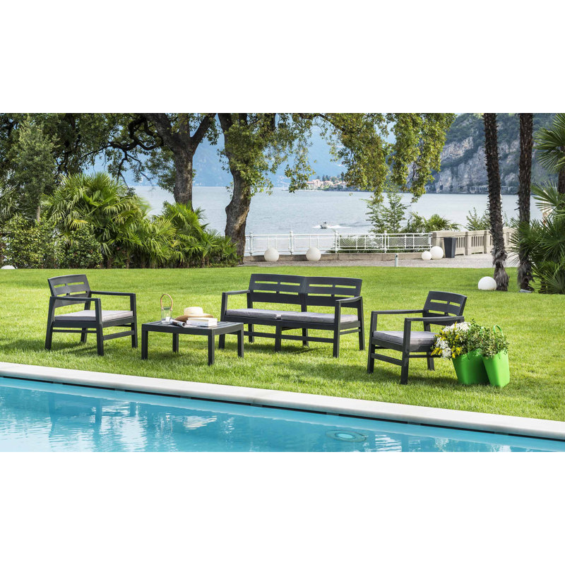Massa 4 Seater Conversation Set, Anthracite, Beige