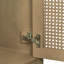 Meuble-lavabo 24 po avec lavabo en céramique, meuble de rangement en rotin avec deux portes et tiroir, structure solide, naturel