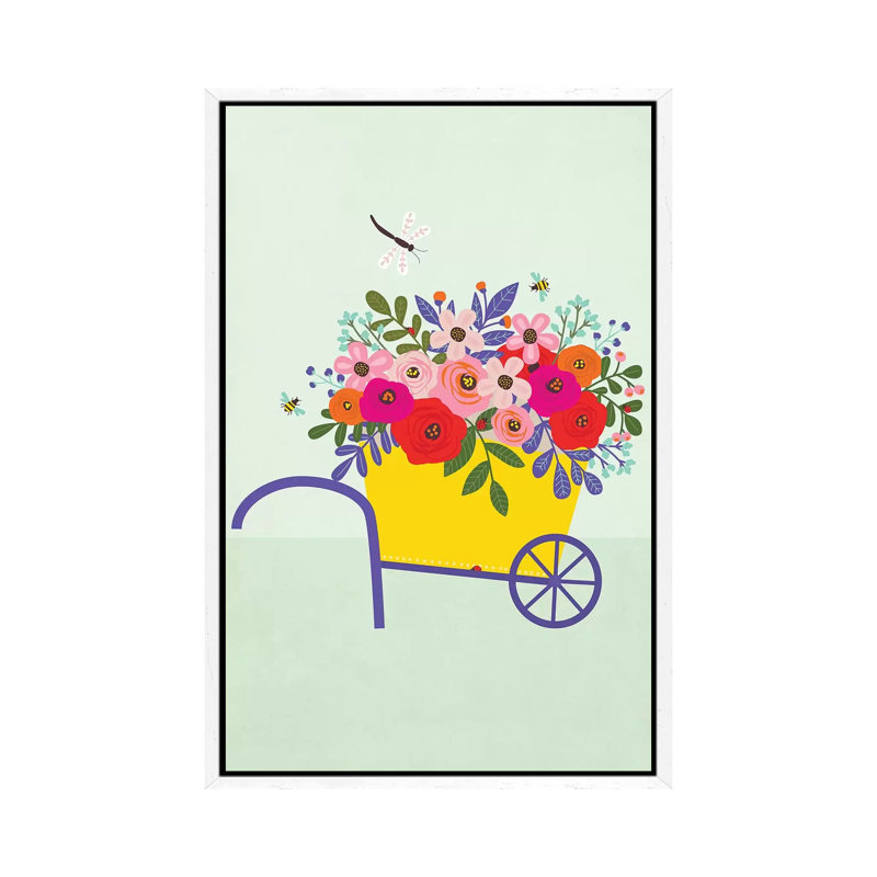 Garden 1 Piece Painting on Canvas, 101.6cm H x 66.04cm W x 3.81cm D, White Framed