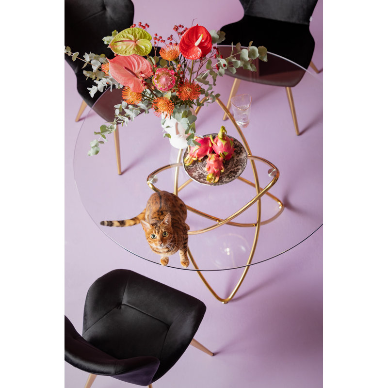 Viva Upholstered Dining Chair, Gold, Black
