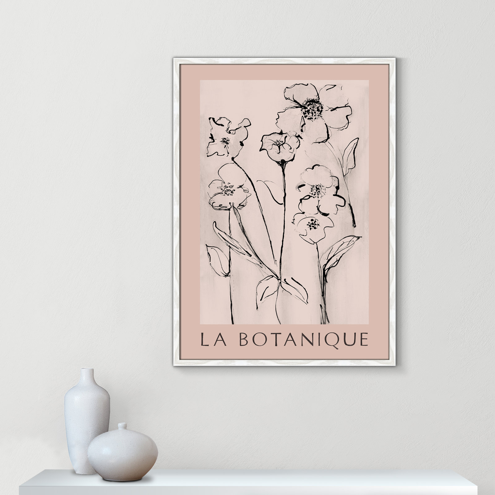 Riya "La Botanique" Print by Susan Jill, White Single Picture Frame, No, 35.5" H x 25.5" W x 0.75" D