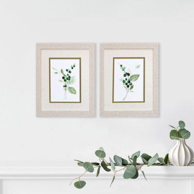 " Sprigs In Green " by Janet Tava 2 - Pieces