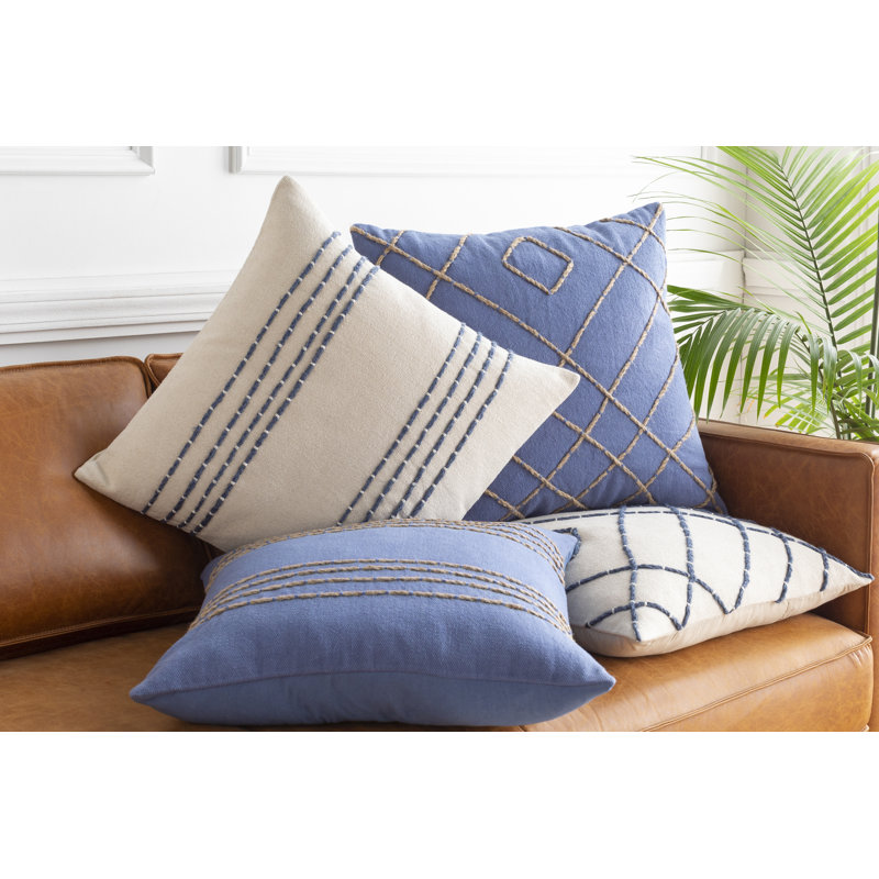 Housse de coussin en coton Irvington, 20 po x 20 po, Crème / kaki