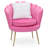 Conejara Velvet Barrel Accent Chair Upholstered Vanity Chair Side Chair with Pillow and Metal Legs-19616644
