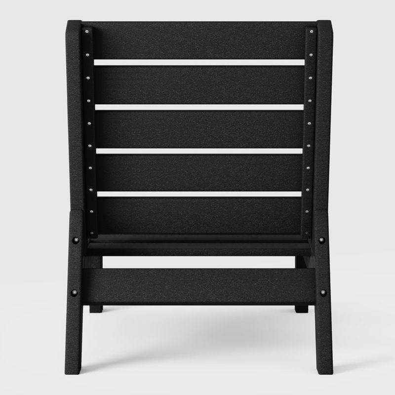 Deep Seating Armless Chair With Cushions, Black, Black