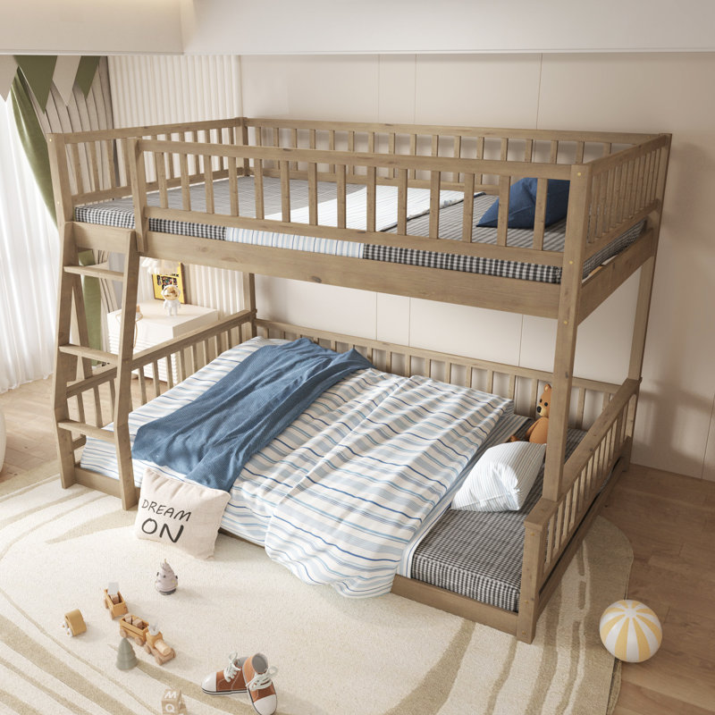 Kids Twin XL Over Queen Bunk Bed, Brown, Full XL Over Queen