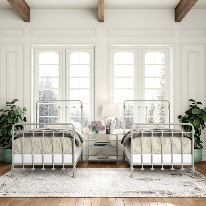 160 Picket Fence Bed | Complete Standard, Sage Green, Twin