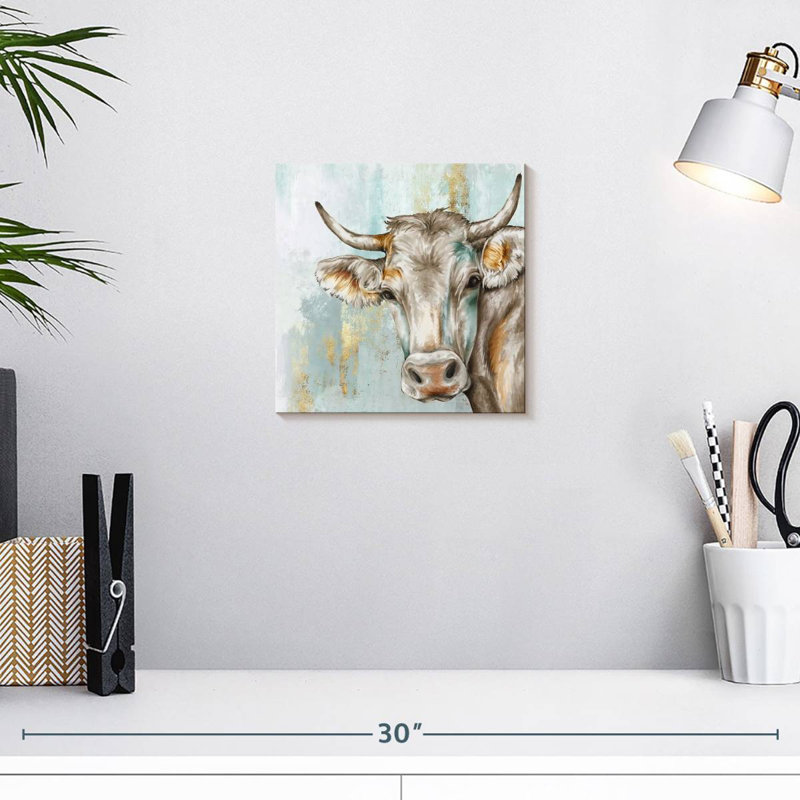 Brampt Headstrong Cow I, 10" H x 10" W