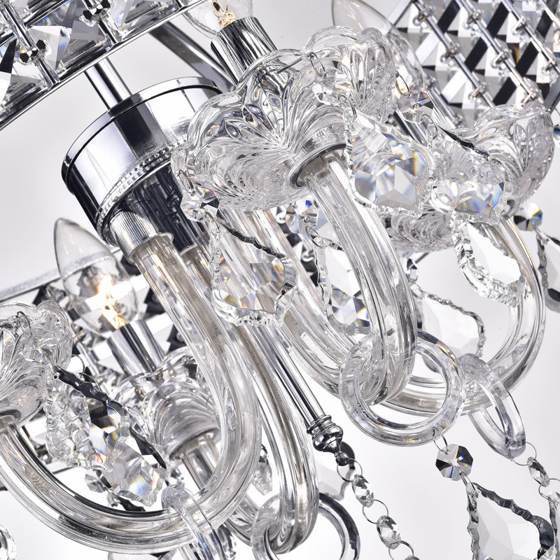 Lustre en cristal 4 lumières Barkell, Chrome