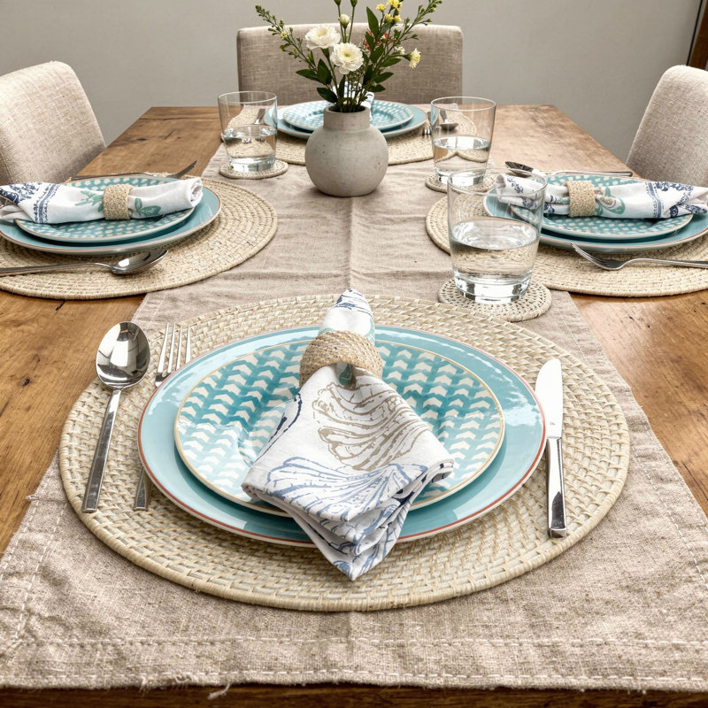 Bavan Jute Round Placemat, White