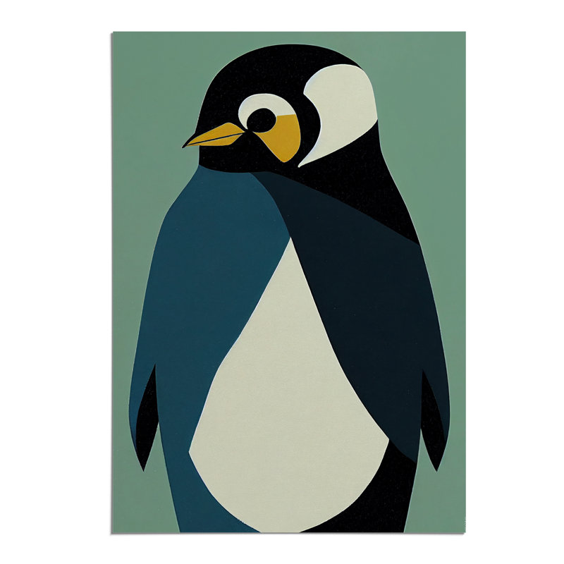 Penguin In Abstract No.4 - Wall Art, Paper, 42cm H x 29.7cm W, No Matte