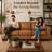 Oversized Genuine Leather Sofa – Deep Seat Square Arm Couch for Contemporary Living Room-1856441788