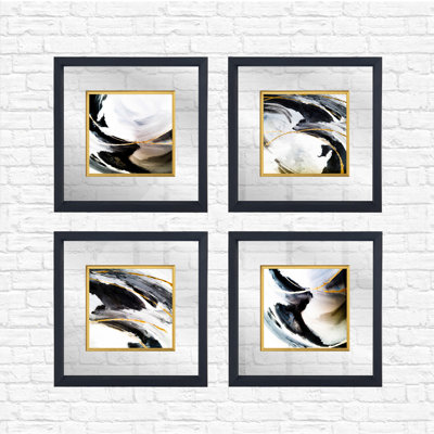 Anonymous 4 Piece Single Picture Frame Painting on Glass