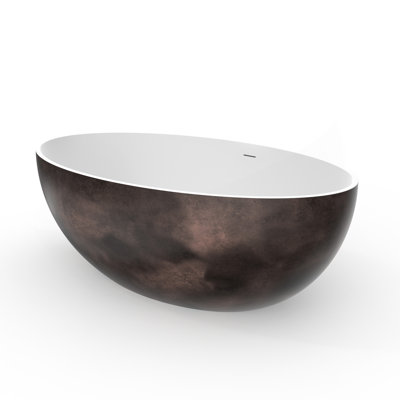 67 Inch Freestanding Solid Surface Soaking Bathtub For Bathroom