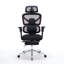 Fauteuil de bureau ergonomique noir avec support lombaire à massage, appui-tête 4d et accoudoirs 5d, hauteur du dossier et profondeur du siège réglables