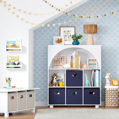 Kids Curve Appeal 35 in. 6 Cubby Bookcase – White by RiverRidge Home
