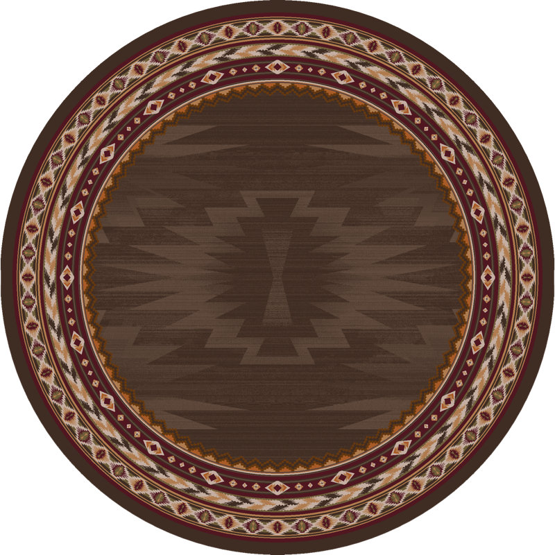 Tapis brun Bushley, Rond 7 pi 7 po