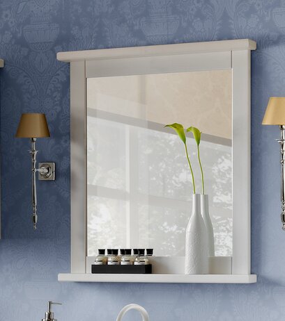 Bradlee Framed Wall Mounted Bathroom / Vanity Mirror in White