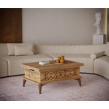 Lift Top Extendable Frame Coffee Table with Storage
