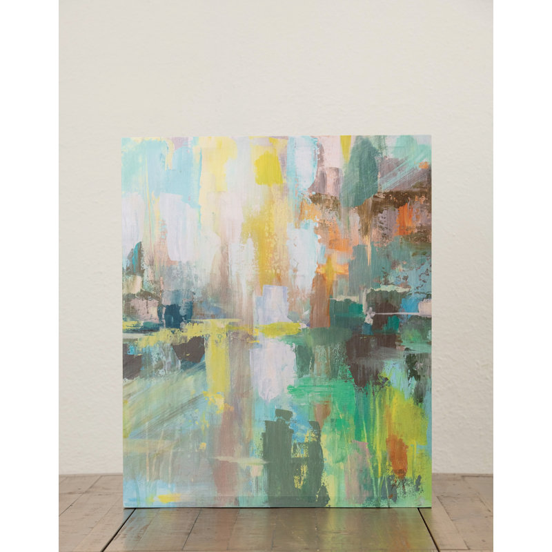 Polyester 23.6 in. Yellow Giclee Reflection Wall Art