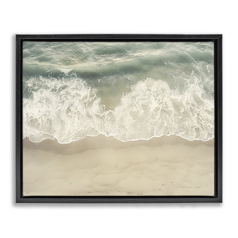 Art mural sur toile flottante, vagues aériennes, H 17 po x l 21 po, Cadre flottant noir de jais