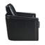 Fauteuil coulissant pivotant en cuir - revêtement luxueux, support de poids de 220 lb, fabrication, chaise noire avec coussin en duvet et fonction de glissement,