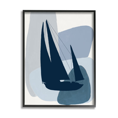 Abstrait voilier bleu Silhouet par Patricia Pinto 951