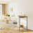 Half Moon Wooden Console Table With Bottom Shelf, Durable Wooden Frame In Gray Oak Finish