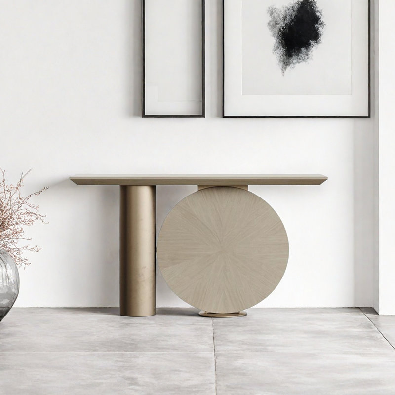 Console Modern Luxury Art, Or champagne, H 30,71 po x l 51,18 po x P 13,78 po, Beige