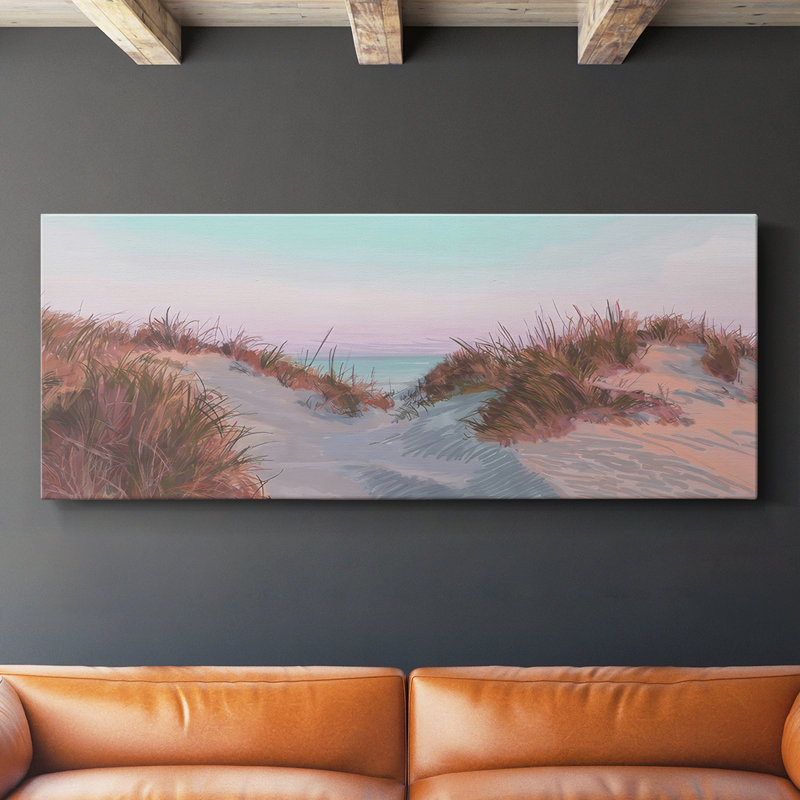Dunes à l'aube I - Toile tendue avec châssis - Prêt à accrocher, H 16 po x l 40 po