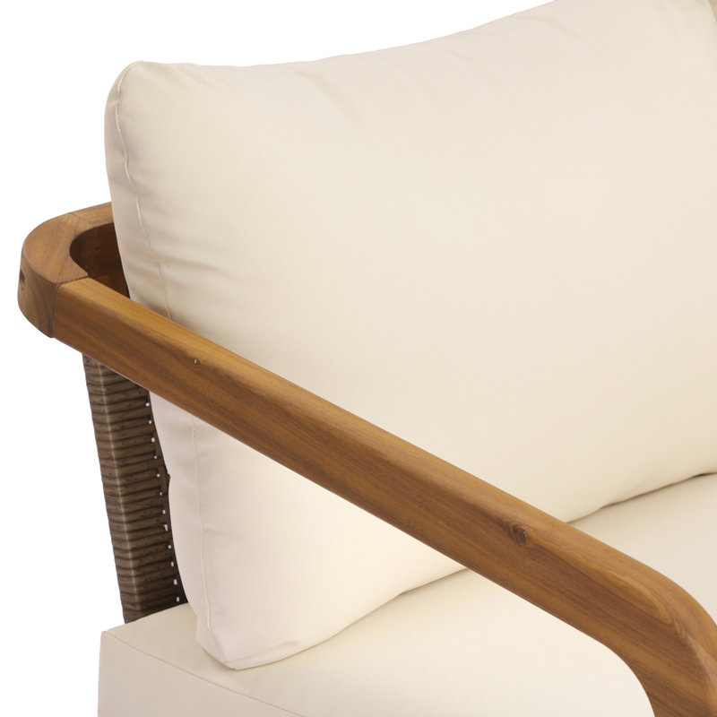 Modern Patio Dining Sets, Acacia Wood Loveseat Table For Outdoor Home