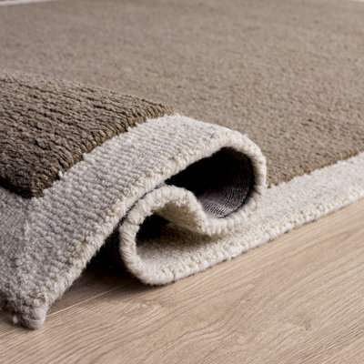 Laine touffetée à la main Metro; Tapis d'intérieur en coton de couleur unie
