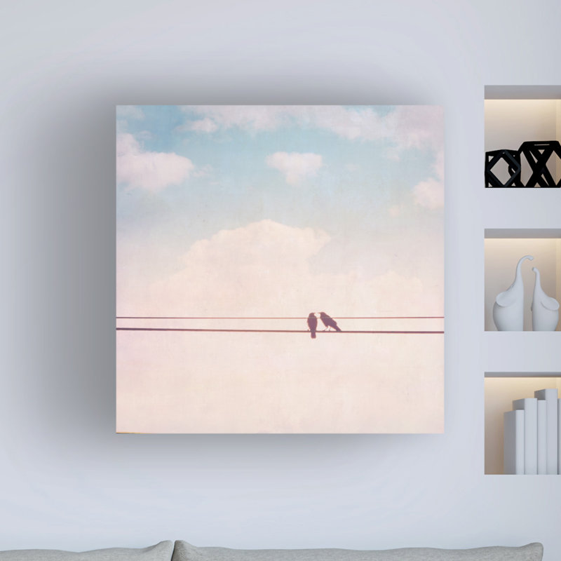«Birds on Wires II» par Thomas Brown - reproduction de photo sur toile tendue, H 24 po x l 24 po x P 2 po