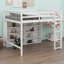 Lit mezzanine avec 8 tablettes de rangement ouvertes et échelle intégrée-1488715628