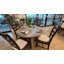 Table de salle à manger ronde pour 4-6, table de cuisine en bois de 47 po avec base robuste, table de salle à manger de style campagnard circulaire, appartement, 4 pieds robustes, table noyer-43103628