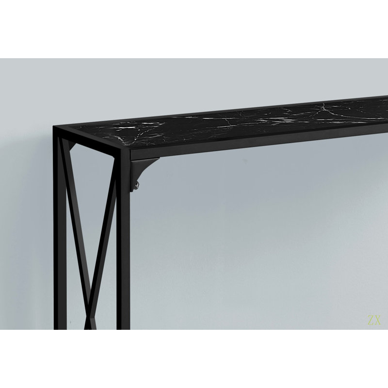 Accent Table, Console, Entryway, Narrow, Sofa, Living Room, Bedroom,  Marble Look,  Metal, Contemporary, Modern
