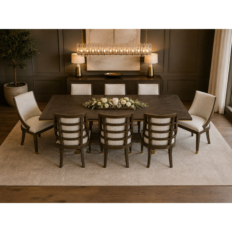 Glendowen 9-Piece Extendable Dining Set, 9 Pieces: Table, 8 Chairs