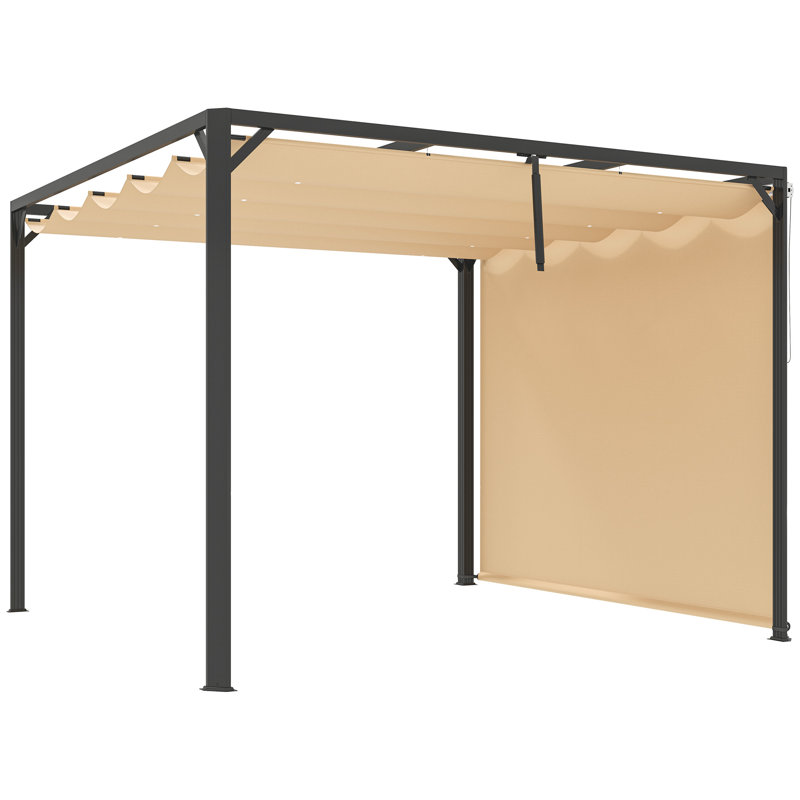 2.27m x 3m x 3m Aluminum Pergola, Natural