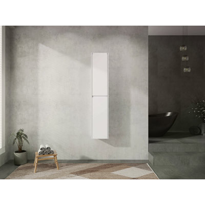 Armoire latérale de salle de bain 12 po, 2 portes à fermeture douce, conception à fixation flottante, 12 * 2 (emballage KD)