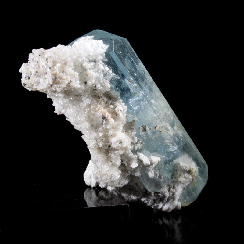 Aigue-marine double avec opale Hyalite et feldspath
