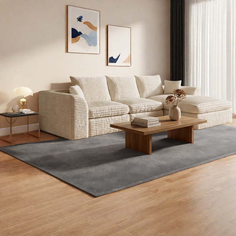 Canapé modulaire à compression en L 102 po